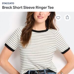 Staccato Black and Off-White Ringer Tee